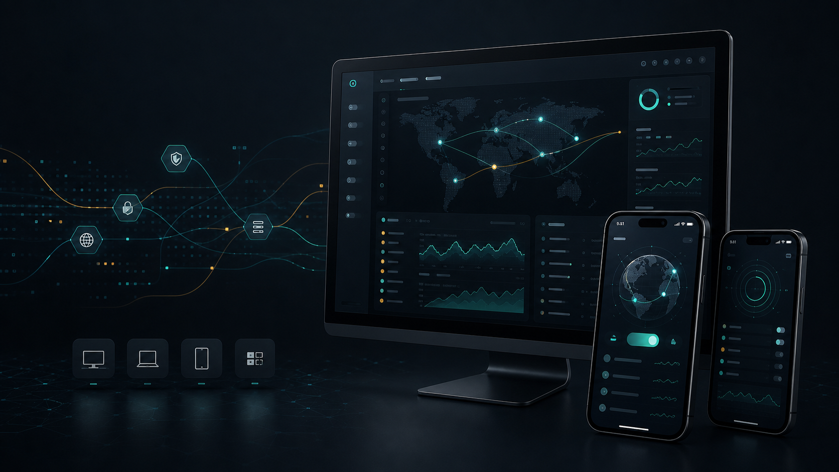 Clash client interface preview across desktop and mobile devices